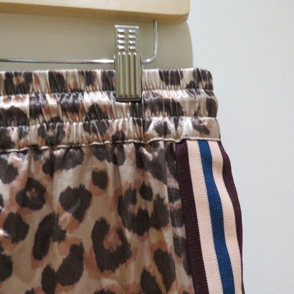 MOTHER The Lounger Ankle Pants in Wildcat Satin Leopard Print Large Mob Wife - Picture 7 of 15